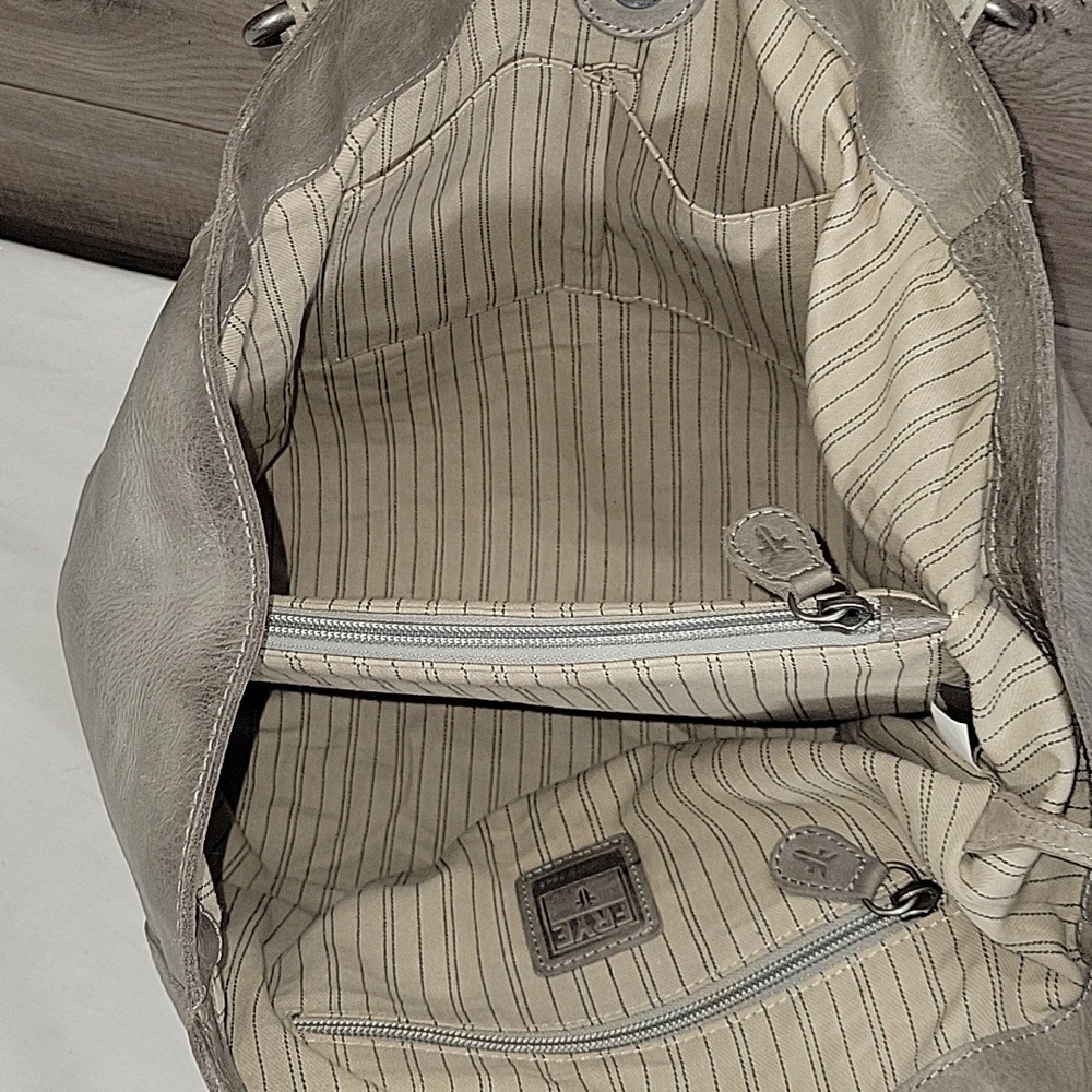 Frye Gray Leather Tote Bag - Picture 8 of 13
